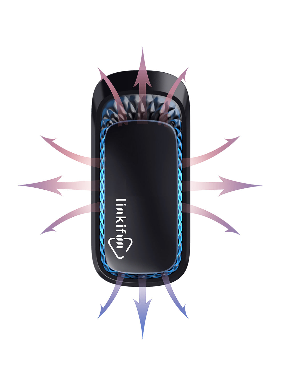 Linkifun RGB Mini Wireless CarPlay and Android Auto Adapter with efficient heat management and petal pattern airflow design for improved cooling