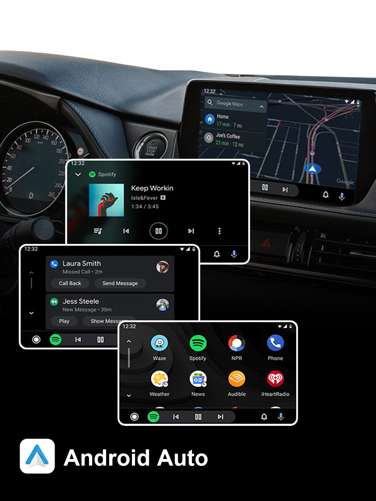 Linkifun Y2 Mini Wireless CarPlay Android Auto Video Box enabling wireless Android Auto with Google Maps, Spotify, and Google Assistant