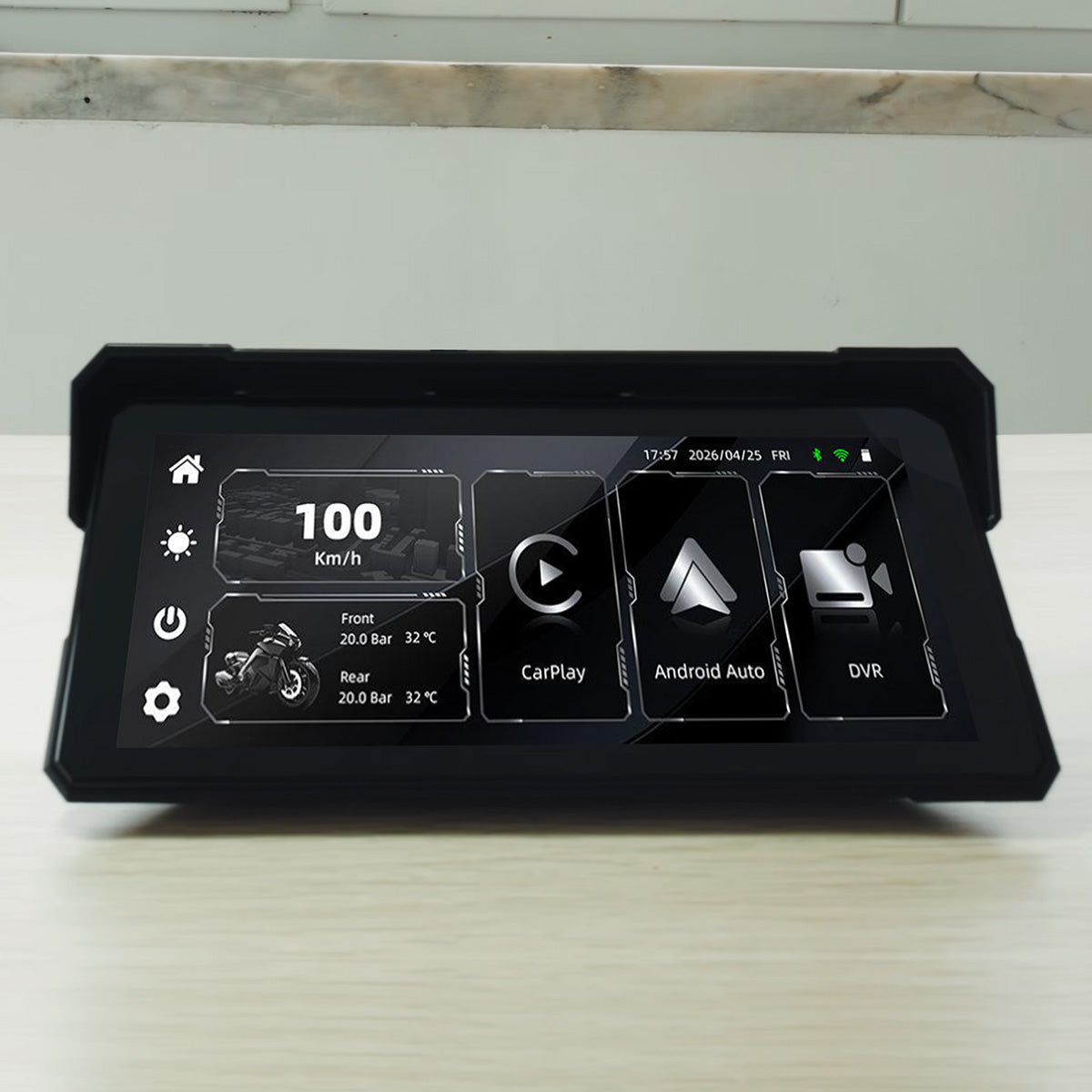 8-inch motorcycle navigation screens with wireless CarPlay and Android Auto for a larger and clearer riding display