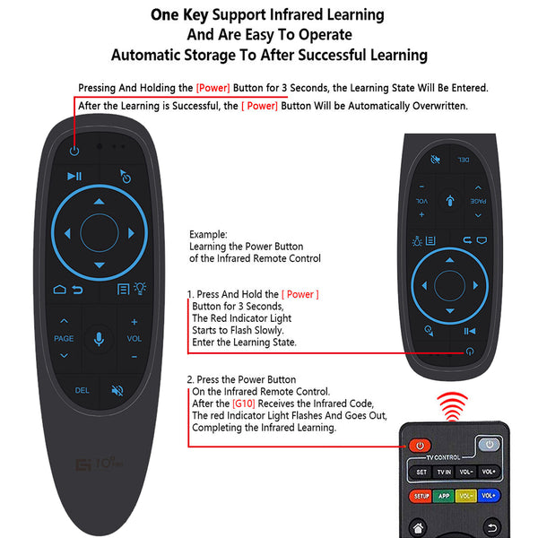 Linkifun™ G10S PRO Wireless Air Mouse Remote with Bluetooth 5.0, USB P
