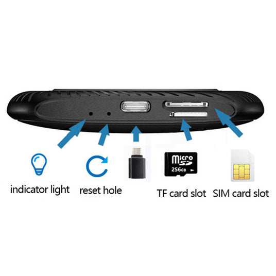 GT7 device featuring a SIM card slot for independent internet access and a TF card slot for memory expansion and offline media playback.
