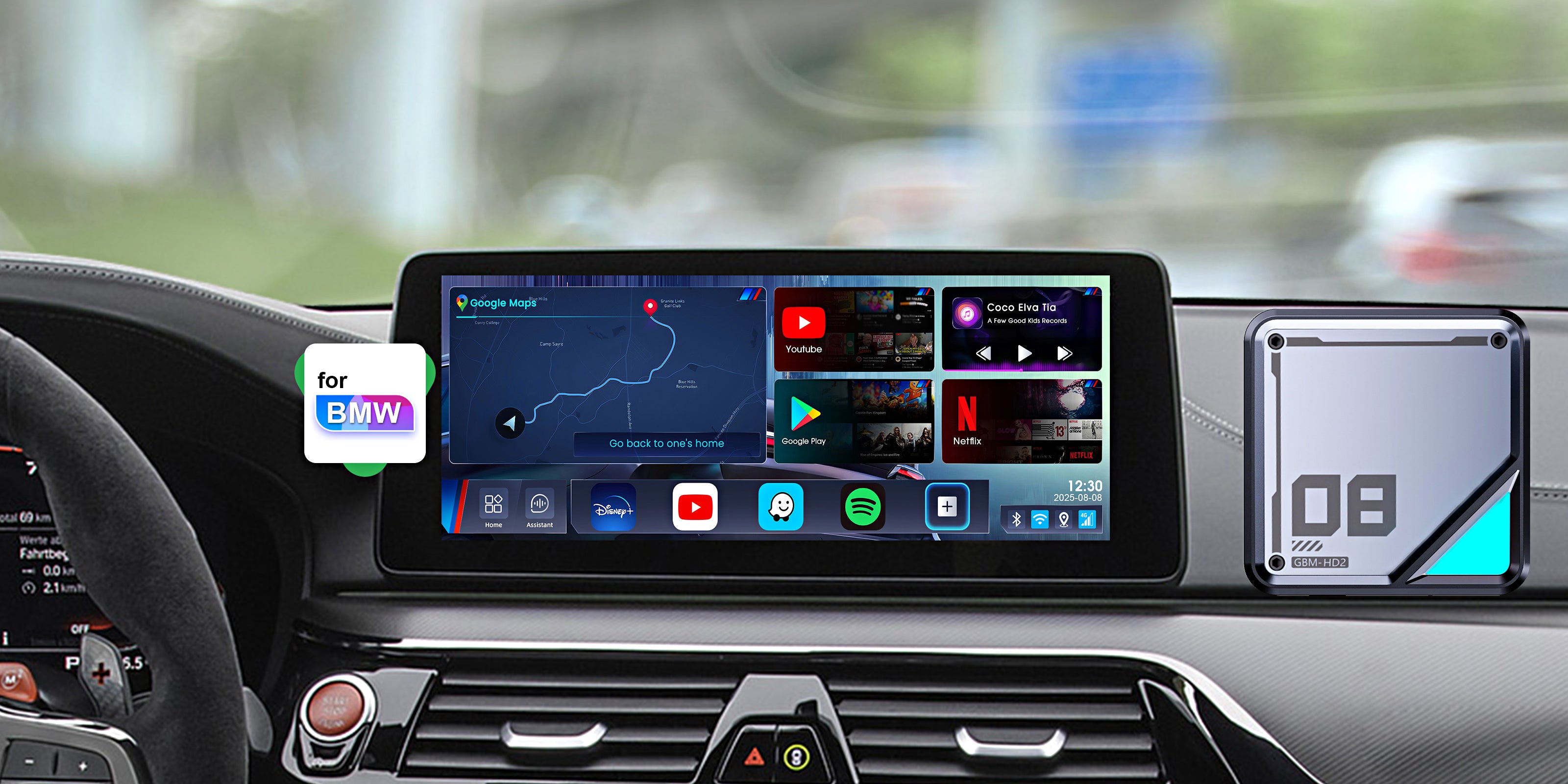 Linkifun BMW Car Series – desktop homepage banner showcasing smart AI boxes and wireless CarPlay and Android Auto solutions designed for BMW vehicles