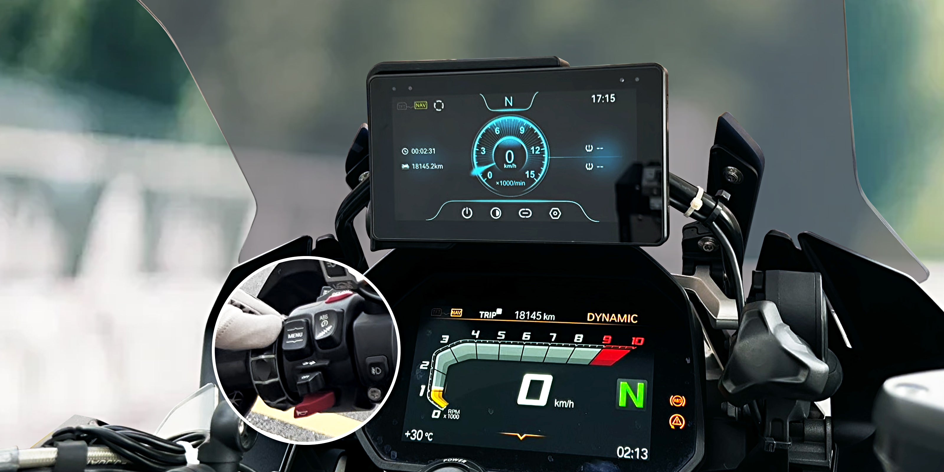 Linkifun BMW Motorcycle Series – mobile homepage banner highlighting BMW-compatible motorcycle screens with OEM mounting support, Wonder Wheel control, and optional GPS and camera features