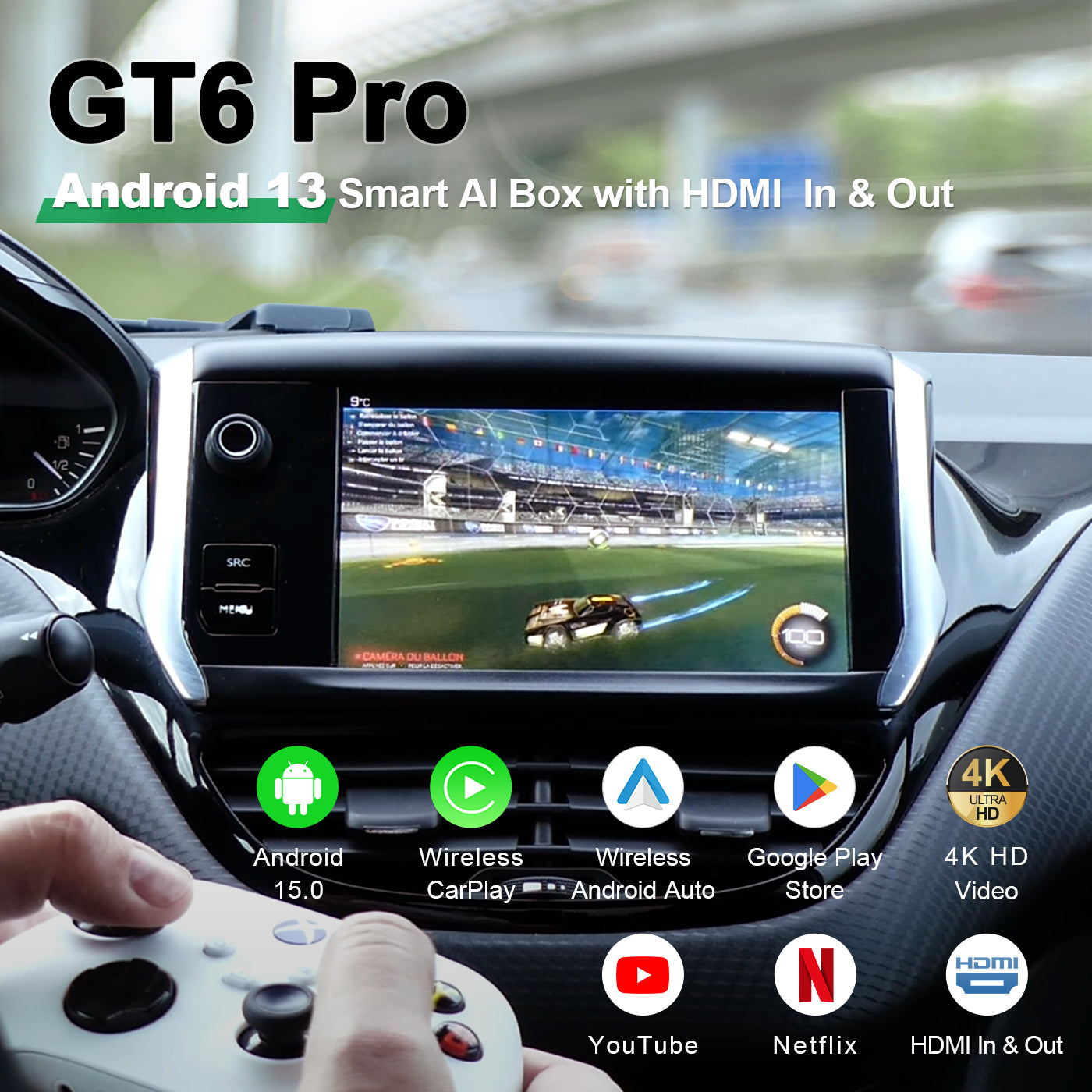 Linkifun GT6 Pro Android 13 Smart AI Box – wireless CarPlay and Android Auto adapter with smooth performance and sleek design