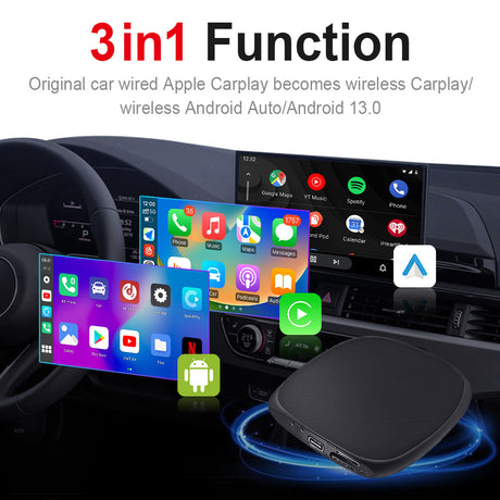 Linkifun GT7 Android 13 Smart AI Box Wireless CarPlay/Android Auto Adapter 4GB RAM + 64GB Storage