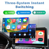 Linkifun GT8D Android 15 Smart AI Box with 3-in-1 wireless CarPlay, wireless Android Auto, and built-in Android system with HDMI Out
