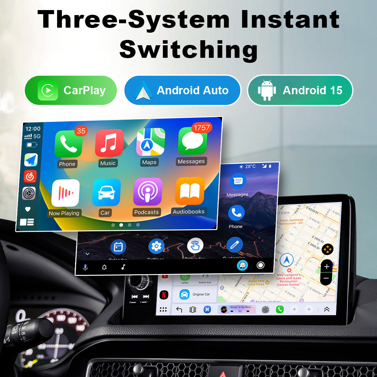 Linkifun™ GT8D Android 15 Smart AI Box – Wireless CarPlay/Android Auto