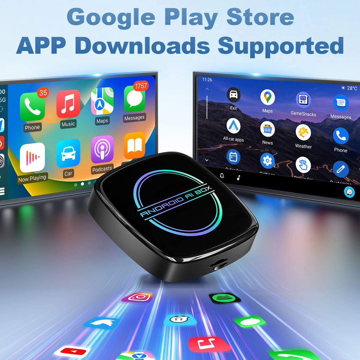 Linkifun™ GT8D Android 15 Smart AI Box – Wireless CarPlay/Android Auto