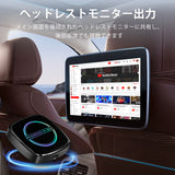 Linkifun GT8D Android 15 Smart AI Box sharing dashboard screen content to rear-seat headrest monitors
