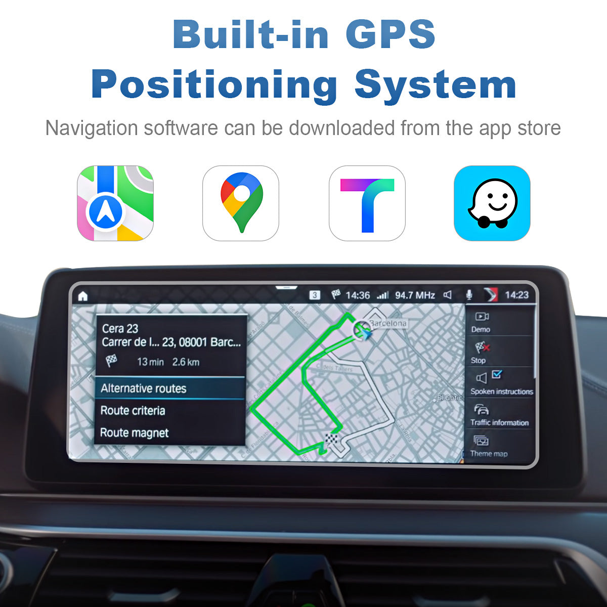Built-in GPS navigation of the Linkifun L8 CarPlay Android AI Box with GPS, GLONASS, and BeiDou support for accurate real-time navigation.