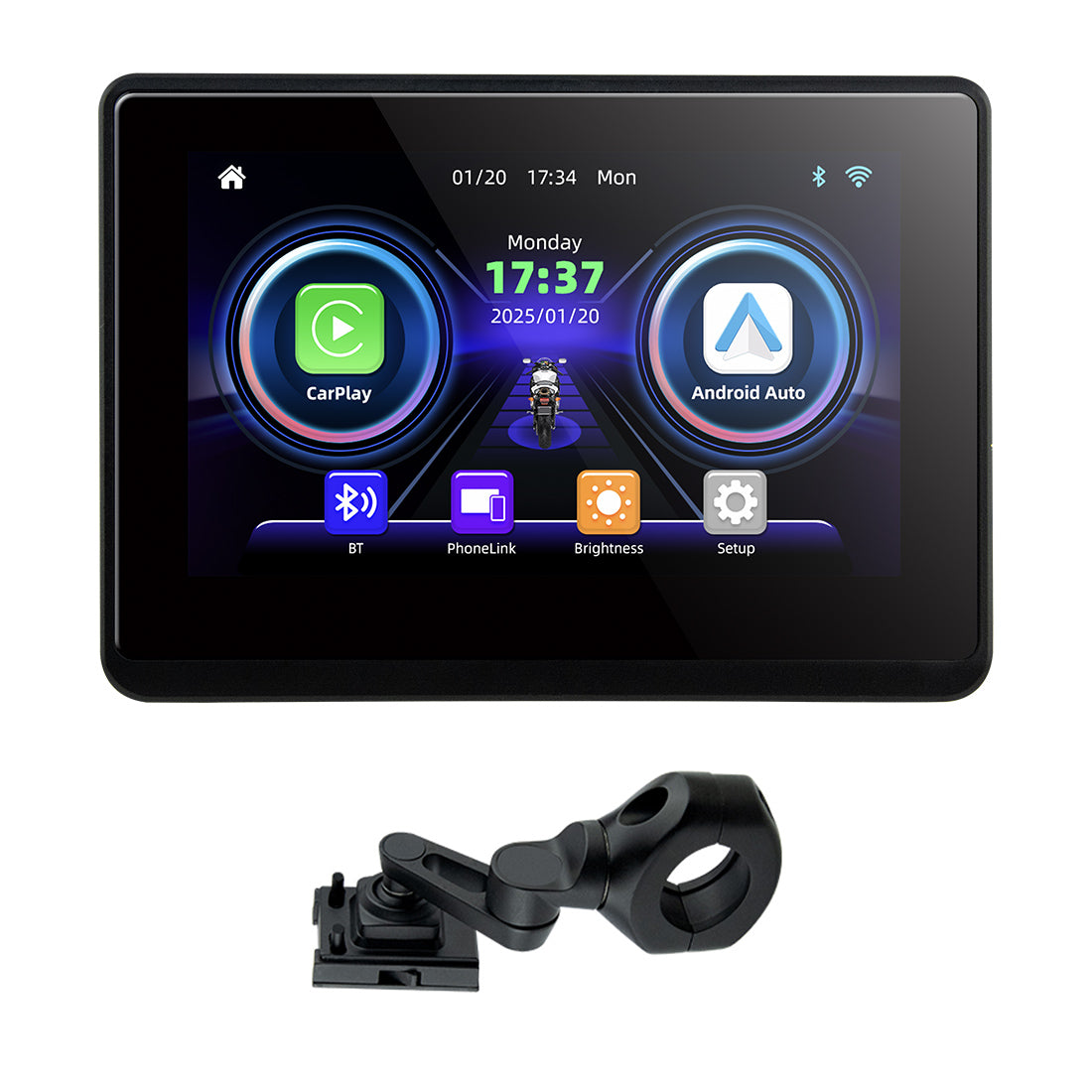 Linkifun™ MT1 / MT1A 5" Motorcycle Navigation Screen with Optional DVR & GPS (Wireless CarPlay, Android Auto, IP67, Screen Mirroring)