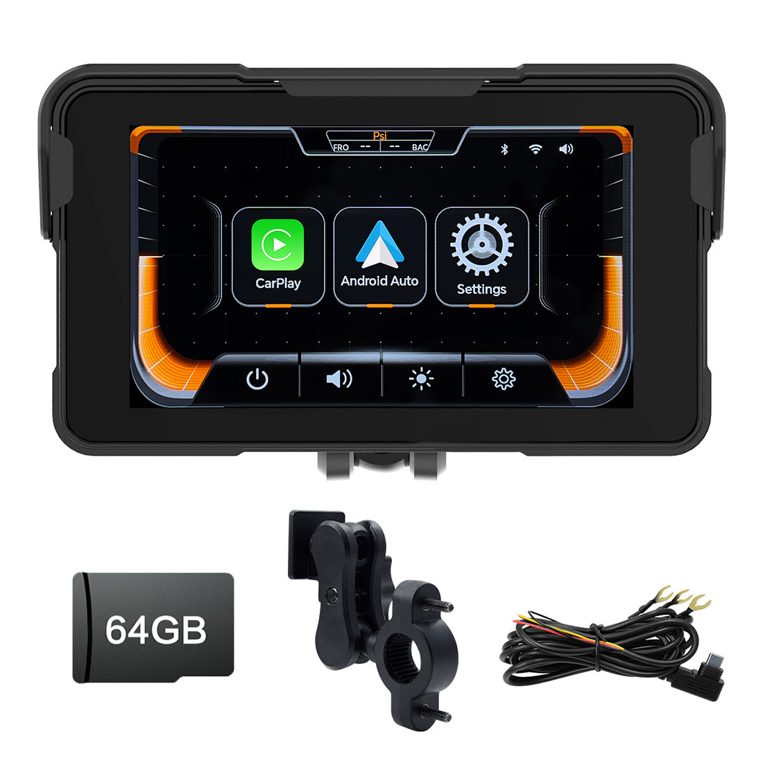 Linkifun™ M11A 5" Motorcycle Navigation Screen with Wireless CarPlay & Android Auto, IP67 Waterproof, Single Bluetooth, Optional TPMS