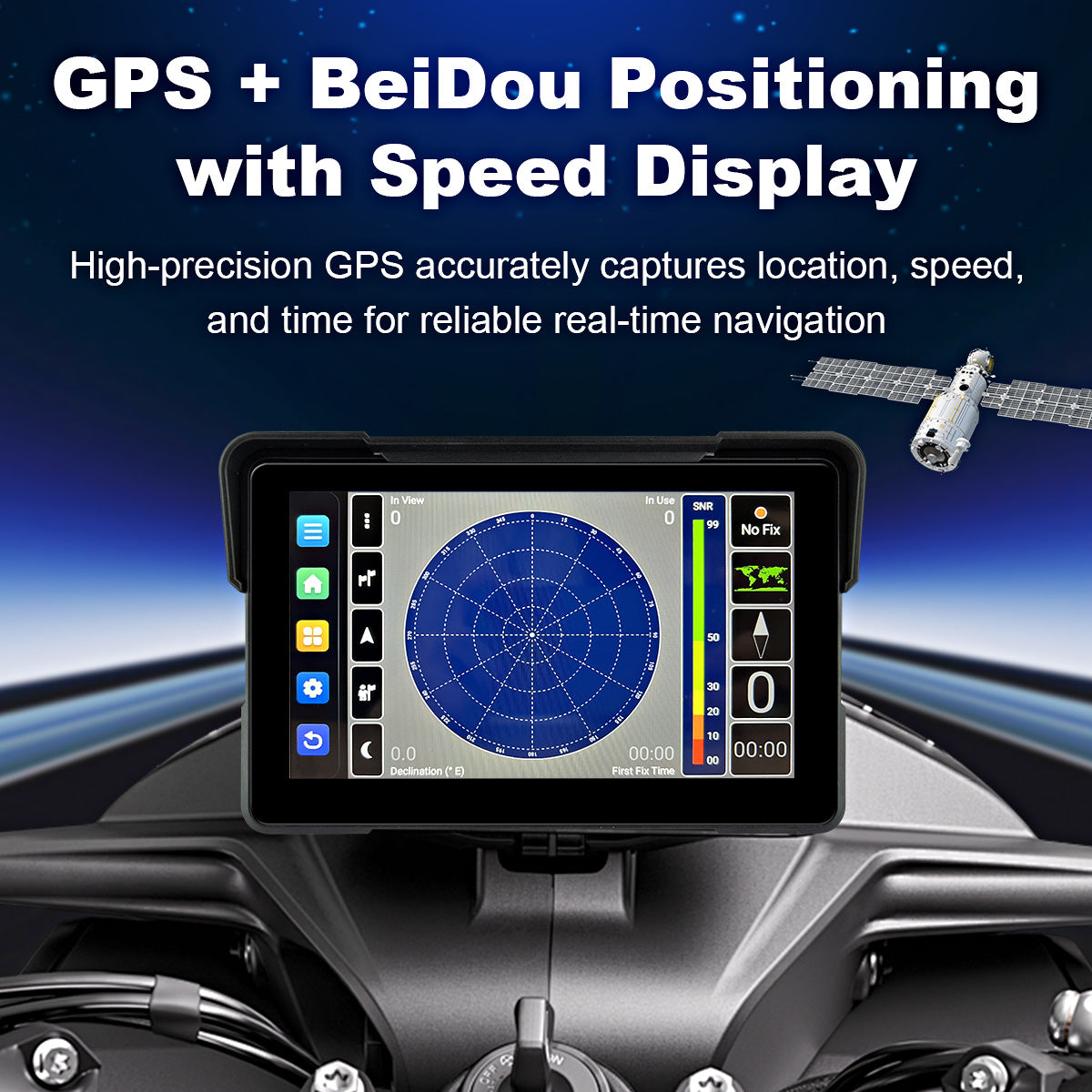 Linkifun™ MT21 7" Android 13 Motorcycle Navigation Screen with Wireless CarPlay/Android Auto, Built-in GPS, Wi-Fi