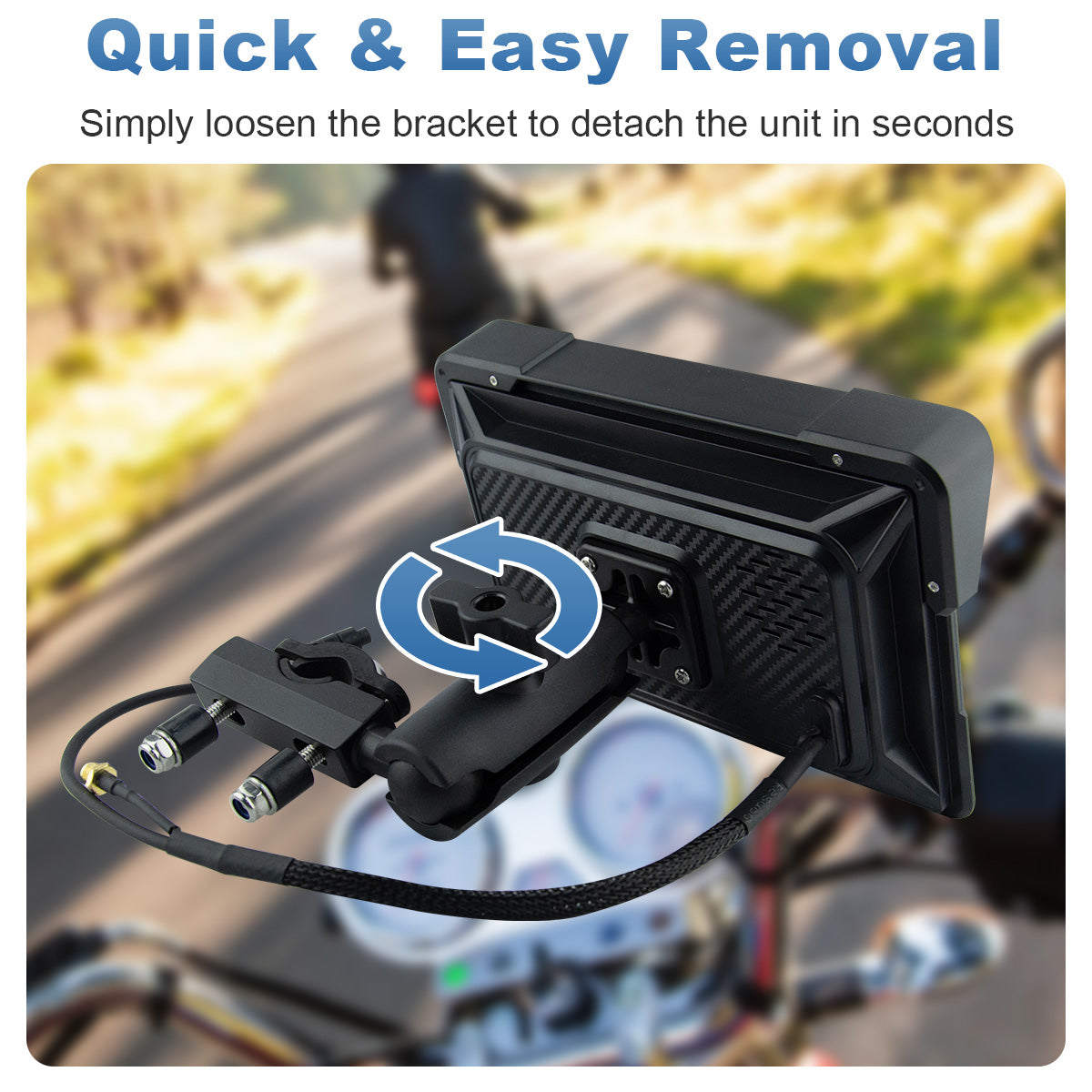 Linkifun™ MT21 7" Android 13 Motorcycle Navigation Screen with Wireless CarPlay/Android Auto, Built-in GPS, Wi-Fi