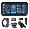 Linkifun™ MT23 6" Motorcycle Dash Cam with Wireless CarPlay/Android Auto, Android 14, SIM Support, TPMS, Odometer, GPS, DVR, Magnetic Mount
