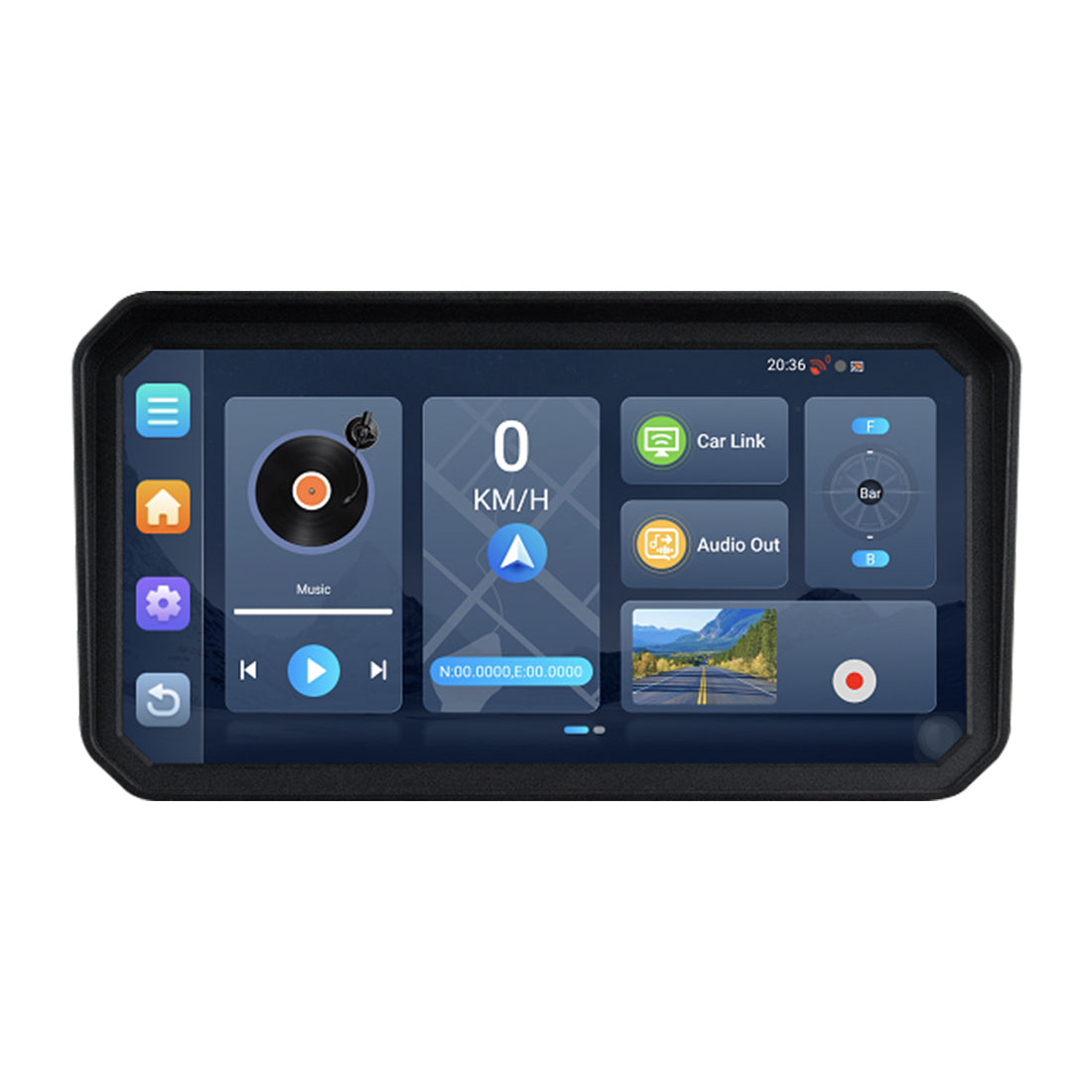 Linkifun™ MT23 6" Motorcycle Dash Cam with Wireless CarPlay/Android Auto, Android 14, SIM & AUX Support, TPMS, Odometer, GPS, DVR, Magnetic Mount