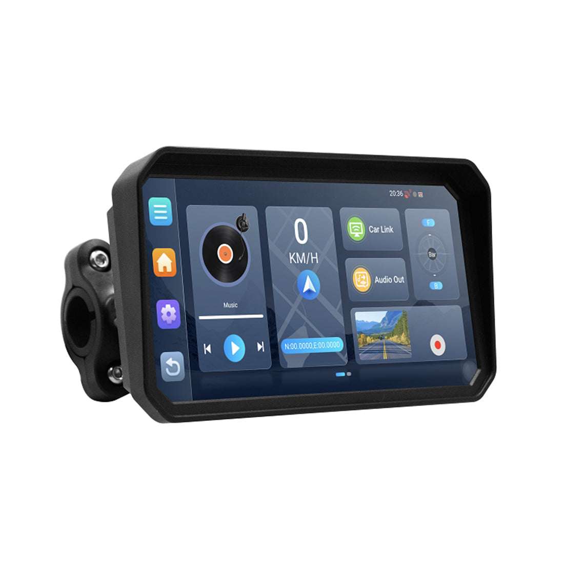 Linkifun™ MT23 6" Motorcycle Dash Cam with Wireless CarPlay/Android Auto, Android 14, SIM & AUX Support, TPMS, Odometer, GPS, DVR, Magnetic Mount