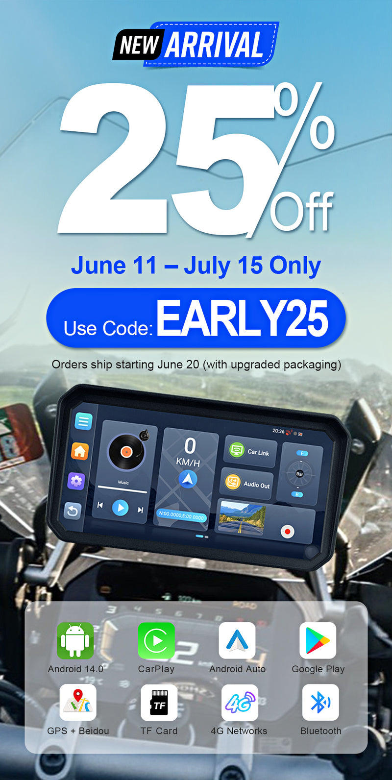 MT23 Android Motorcycle Dash Cam – New Arrival with 25% Early Bird Discount, Shipping Starts June 20