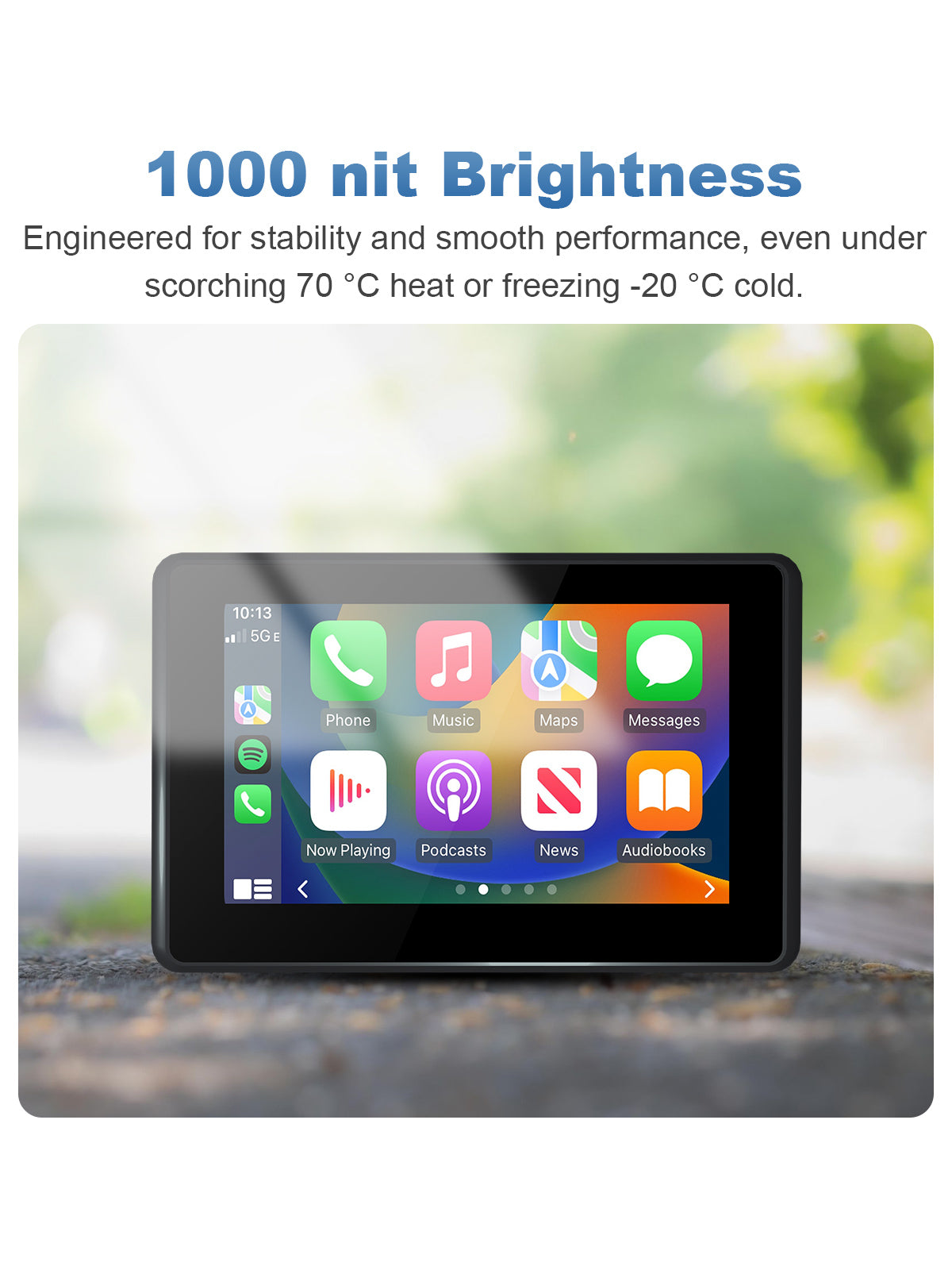 Linkifun MT3A 1000-nit ultra-bright motorcycle display, designed for clear visibility and stable performance in extreme heat and cold conditions.