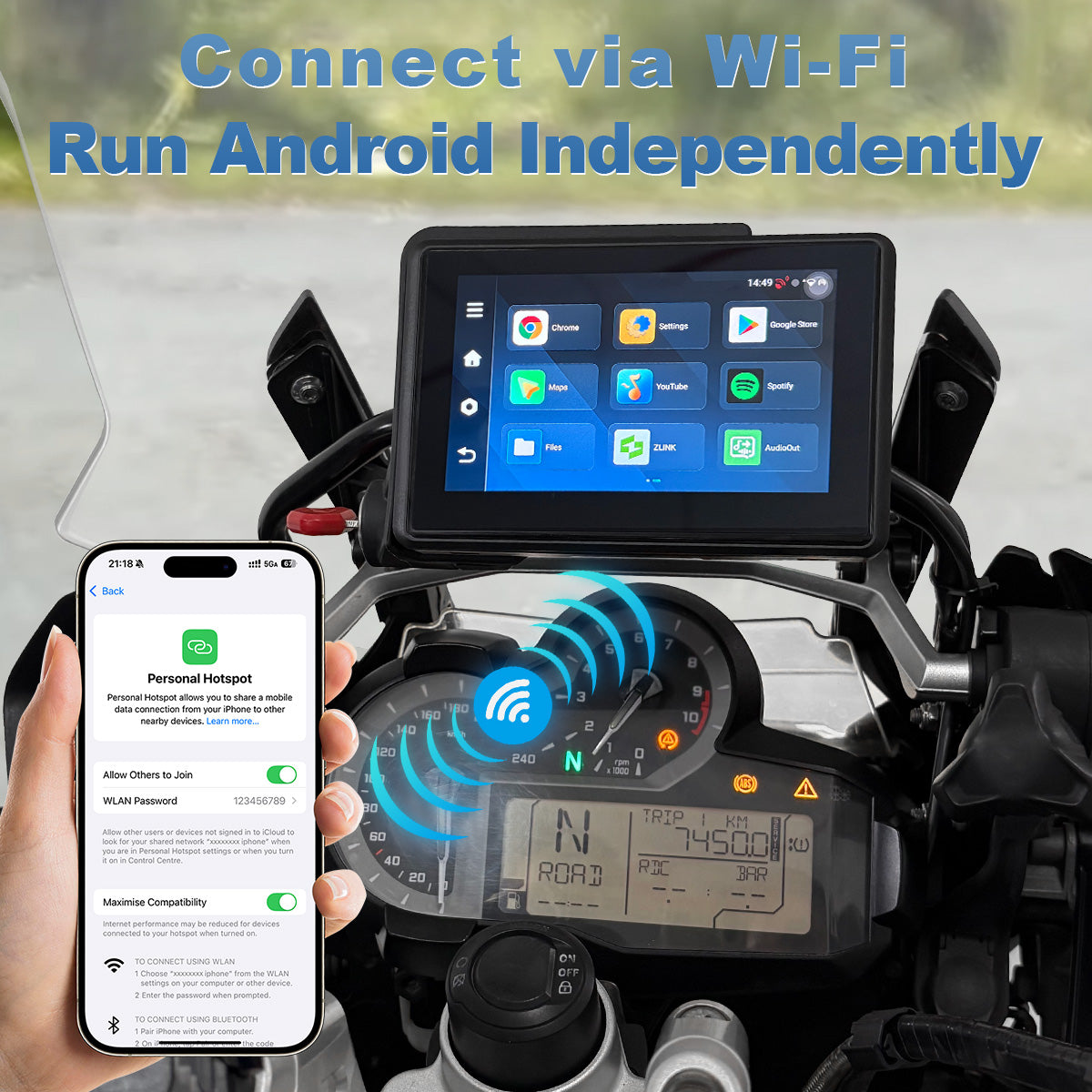 Linkifun™ MT3C 5" BMW Android 14 Smart Digital Display – Google Play, Built-in GPS, Wi-Fi, Wireless CarPlay & Android Auto