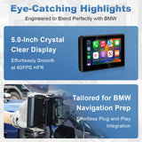Linkifun MT3 Pro BMW motorcycle display with plug-and-play installation and 60FPS HFR mirroring for smooth screen performance.