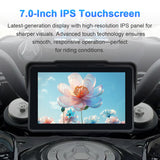 7-inch high-resolution IPS touchscreen for motorcycle navigation with smooth, glove-friendly operation