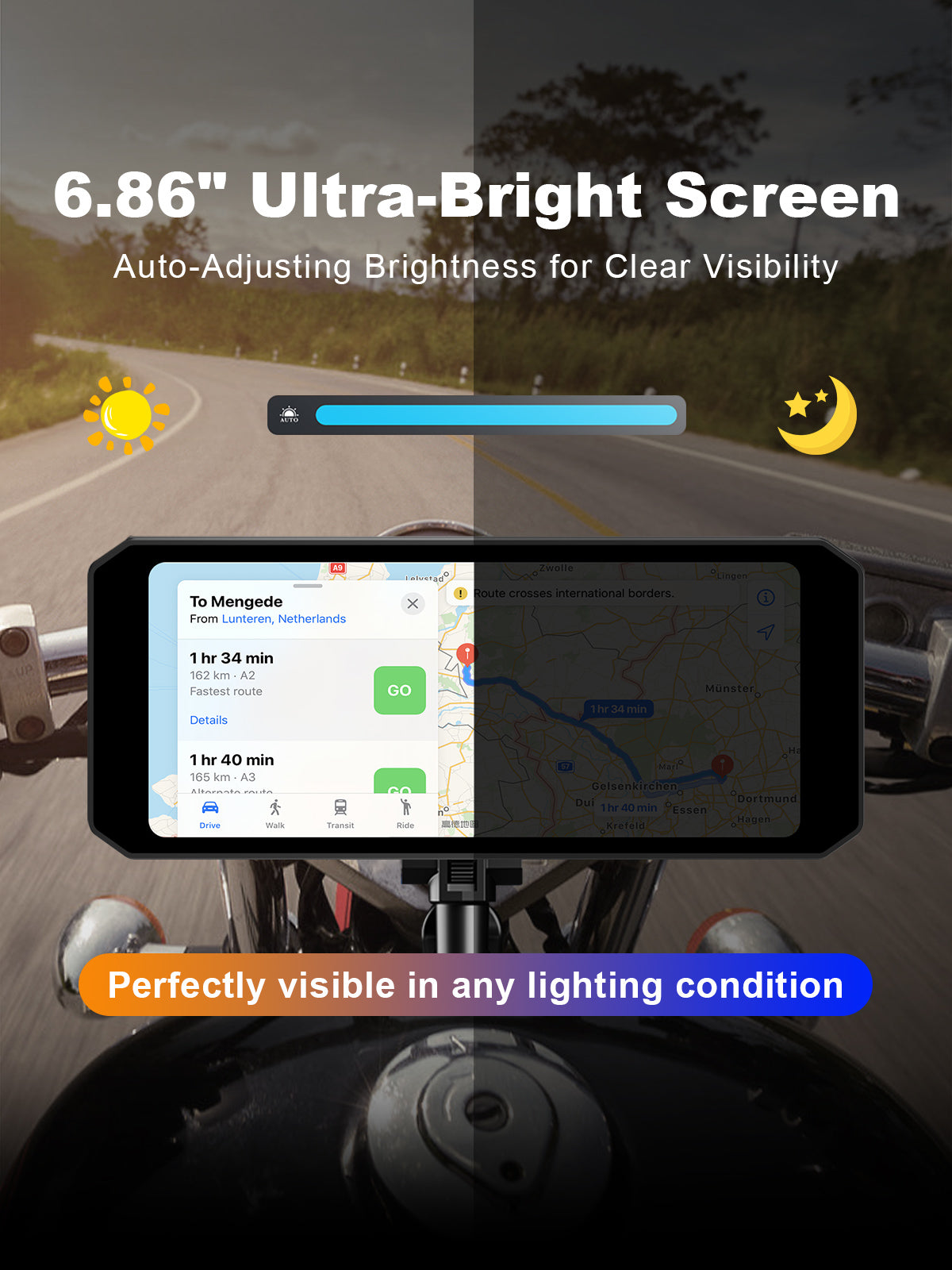 Linkifun™ MT7 Motorcycle Dash Cam with 6.86