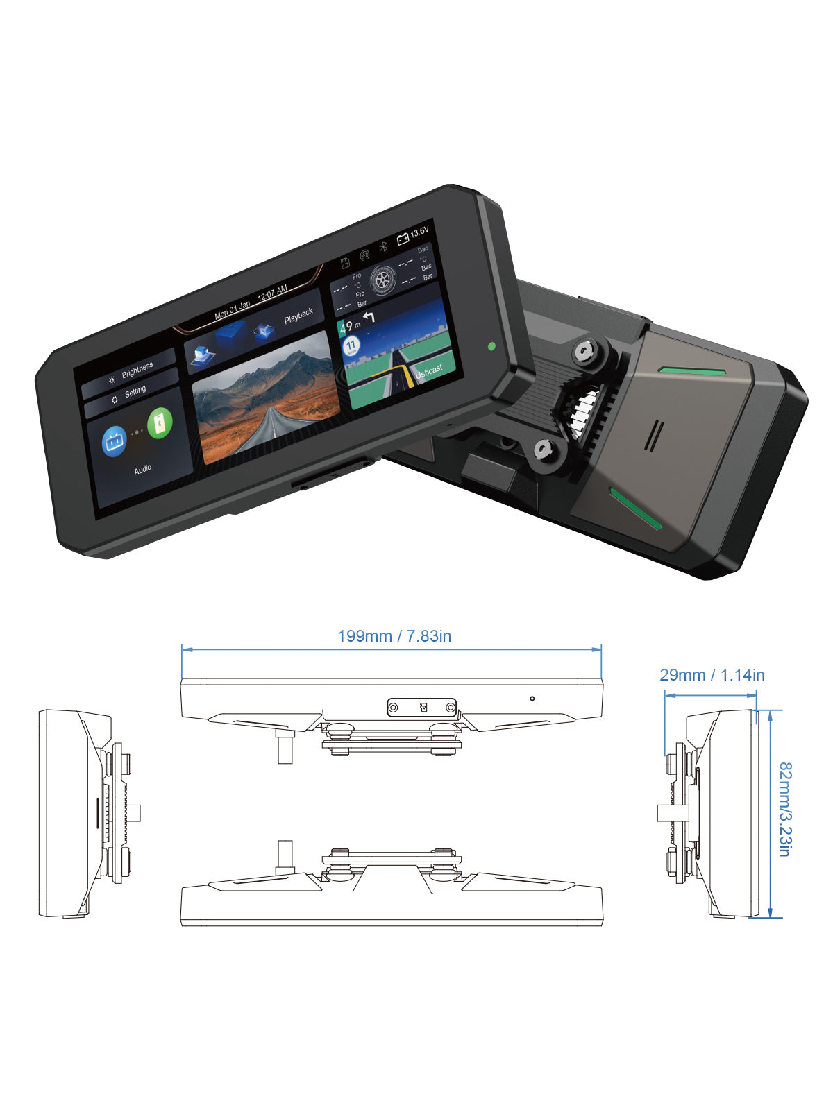 Linkifun MT7 motorcycle dash cam product specifications with detailed technical features and system information for riders