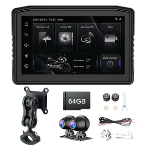 MT8 6.25" Motorcycle Display with Removable Screen, Dual Bluetooth & Optional DVR/TPMS