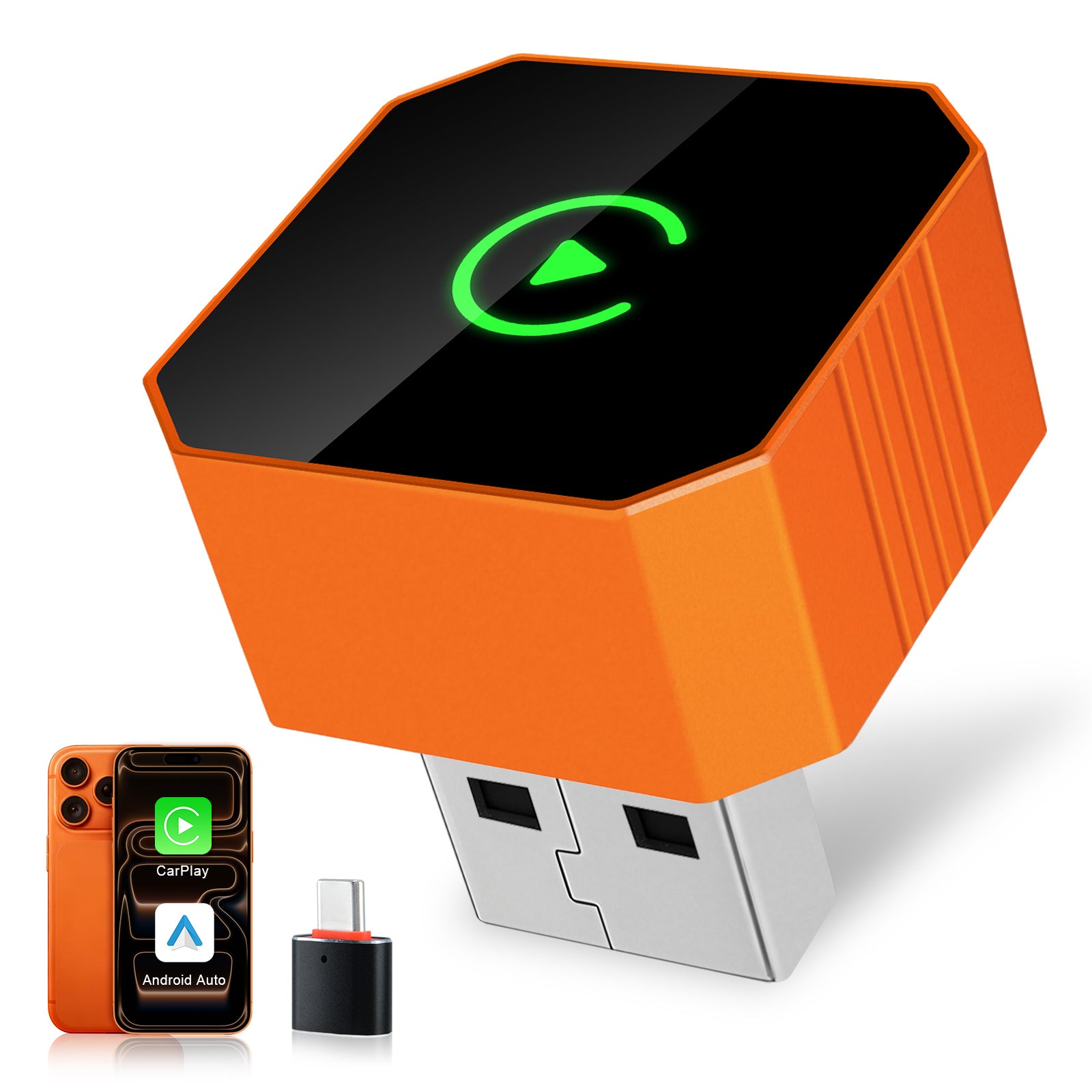 Linkifun™ RGB Nano Wireless CarPlay/Android Auto Adapter – Smallest Form with Ambient Lighting