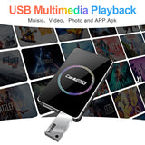 Linkifun C2 RGB supports video playback from USB drives and TF cards via reader, enabling offline entertainment on the car display.