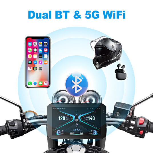 Linkifun M100 supports dual Bluetooth and 5G WiFi for automatic CarPlay connection, audio routing to intercoms, and instant dash cam startup.