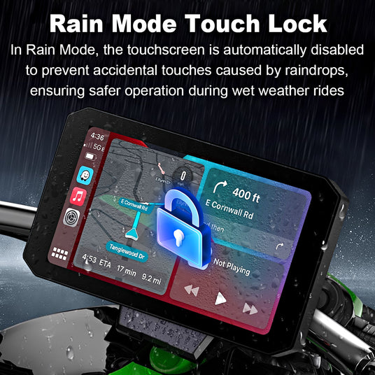 Linkifun M100 features Rain Mode that disables the touchscreen in wet weather to prevent accidental touches from raindrops.