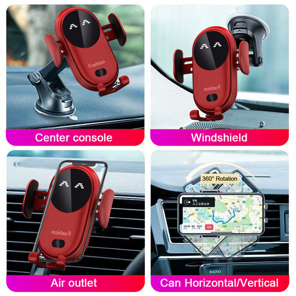 Smart Automatic Infrared Sensing Wireless Fast Charging Car Mount for Smartphones