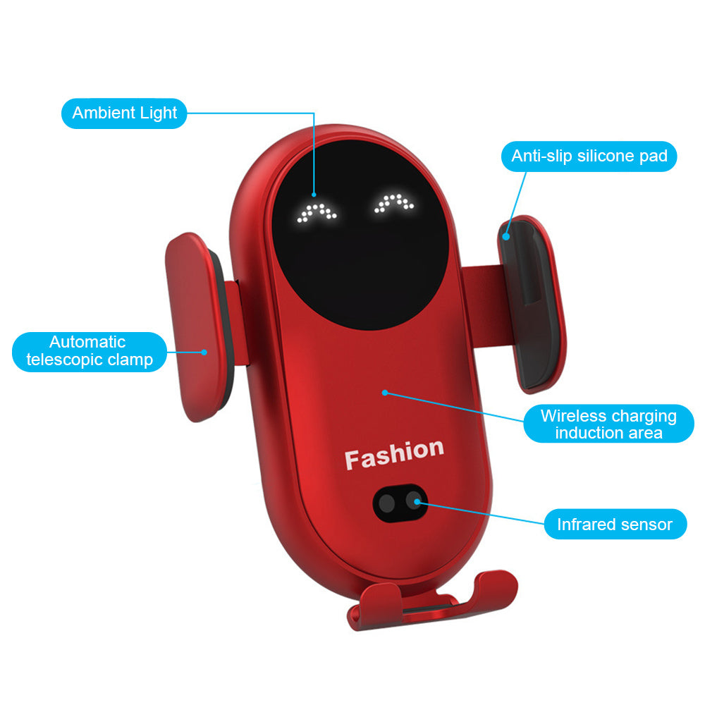 Smart Automatic Infrared Sensing Wireless Fast Charging Car Mount for Smartphones