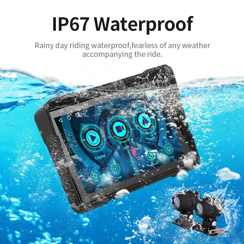 Linkifun™ SP8505 5" IP67 Waterproof Motorcycle Smart Screen, GPS Navigation with Wireless Apple Carplay, Android Auto