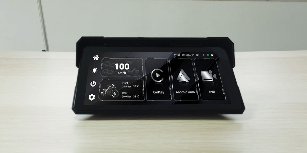 Linkifun 8-inch motorcycle navigation screens with wireless CarPlay and Android Auto
