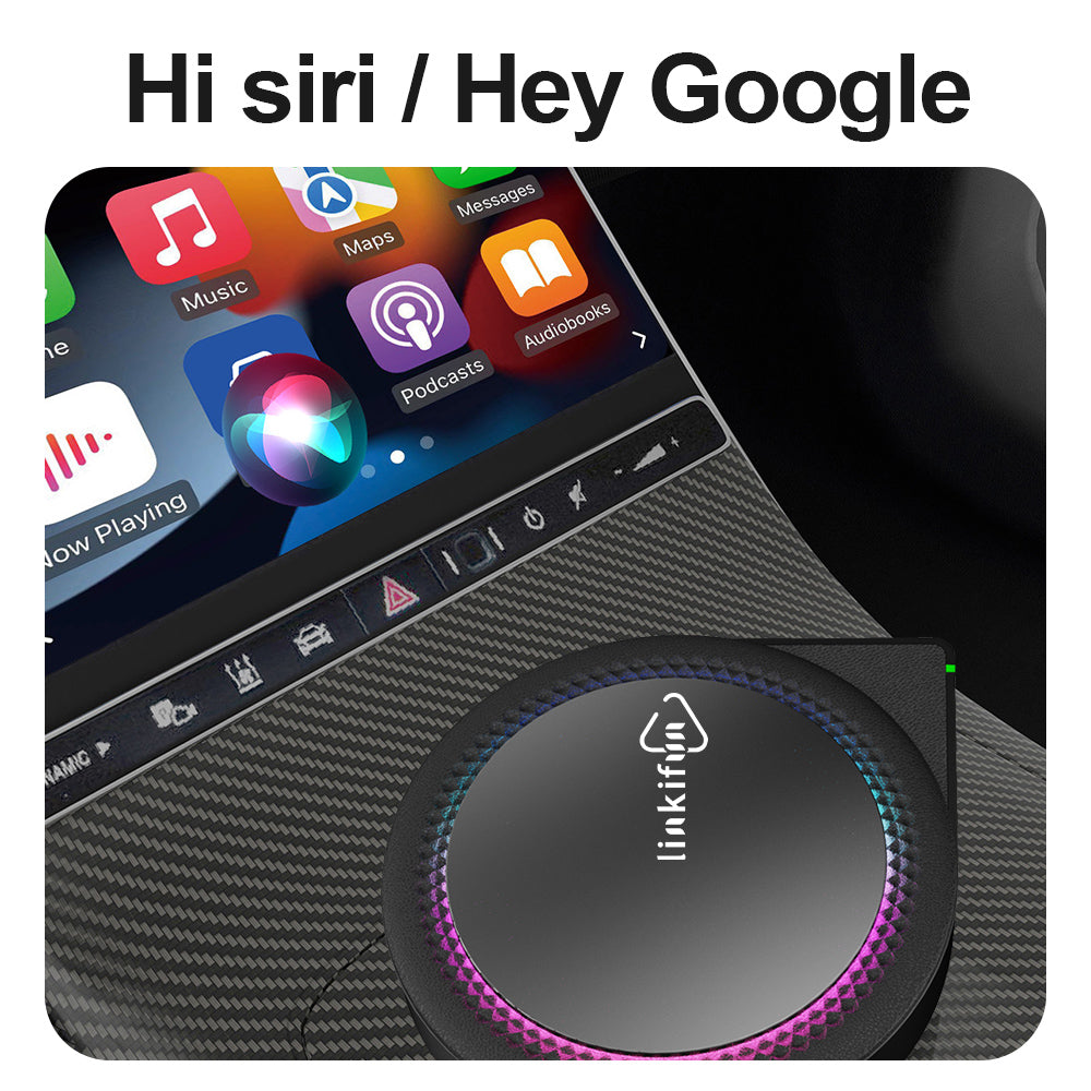 Linkifun™ GT6 Pro Android 13 Smart AI Box Wireless CarPlay/Android Auto Adapter with HDMI and Ambient Lighting