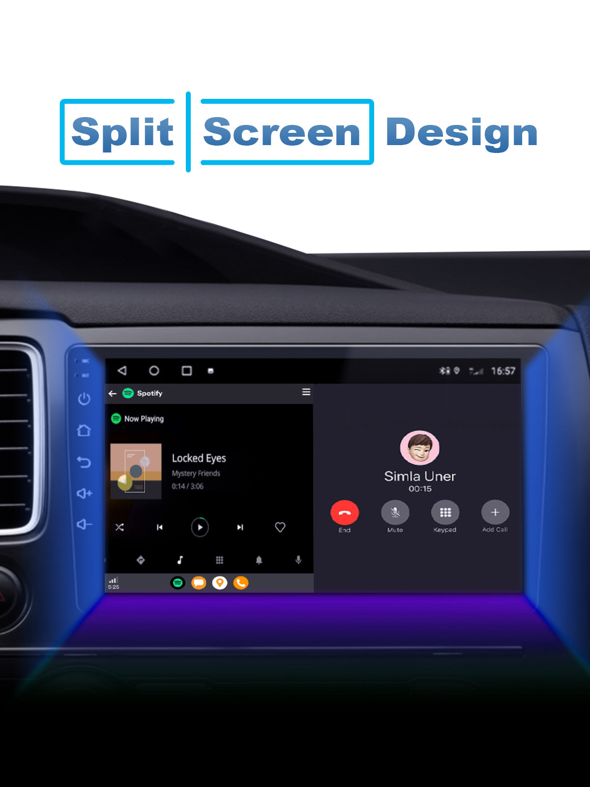 Linkifun GT7 Android 13 Smart AI Box Wireless CarPlay and Android Auto Adapter with split-screen functionality for multitasking with video, calls, and music apps (note: navigation not supported in split-screen mode)