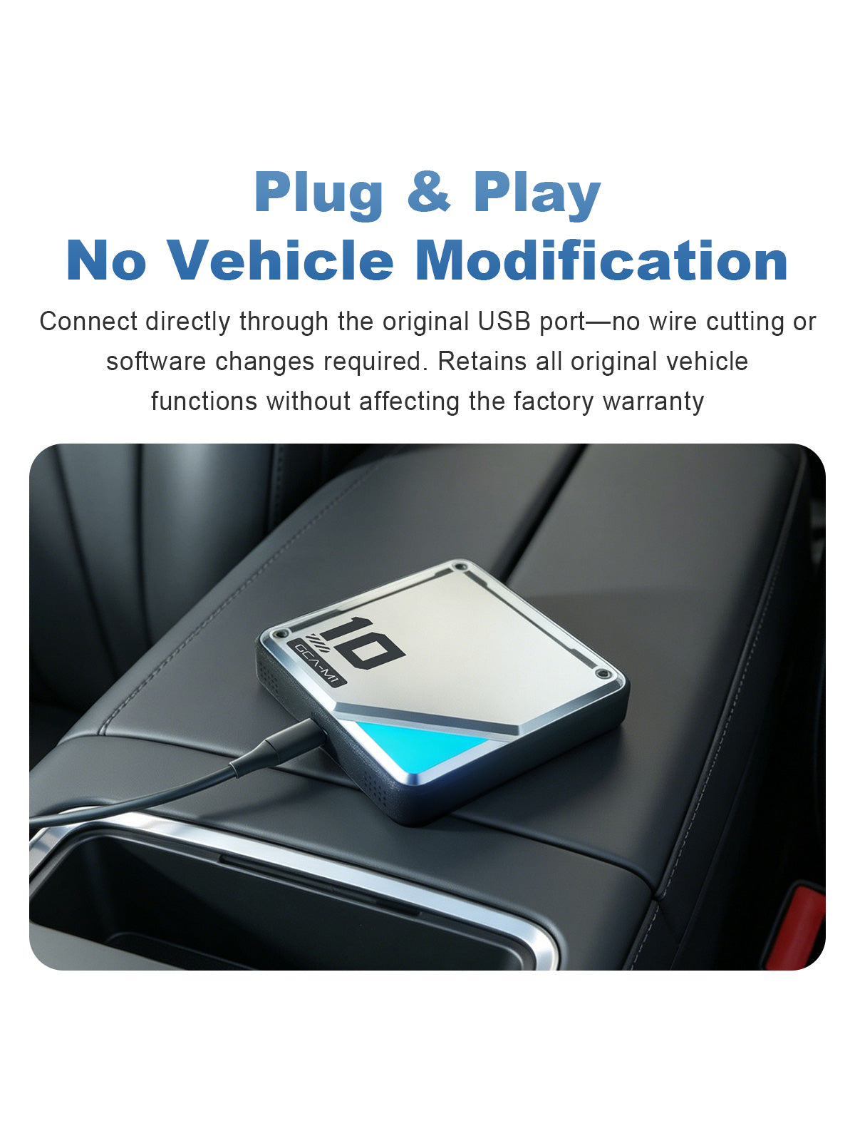 Linkifun L10 Tesla Android 13 AI Box with plug and play USB connection, no vehicle modification, wireless CarPlay, Android Auto, and original function retention
