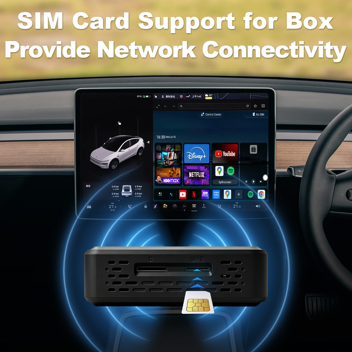 Linkifun™ L10 Android 13 AI Box for Tesla – Wireless CarPlay & Android