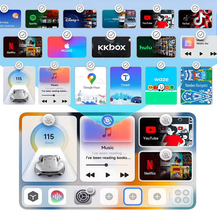 Dynamic component replacement on the home screen of Linkifun L8 BMW Carplay Android AI Box