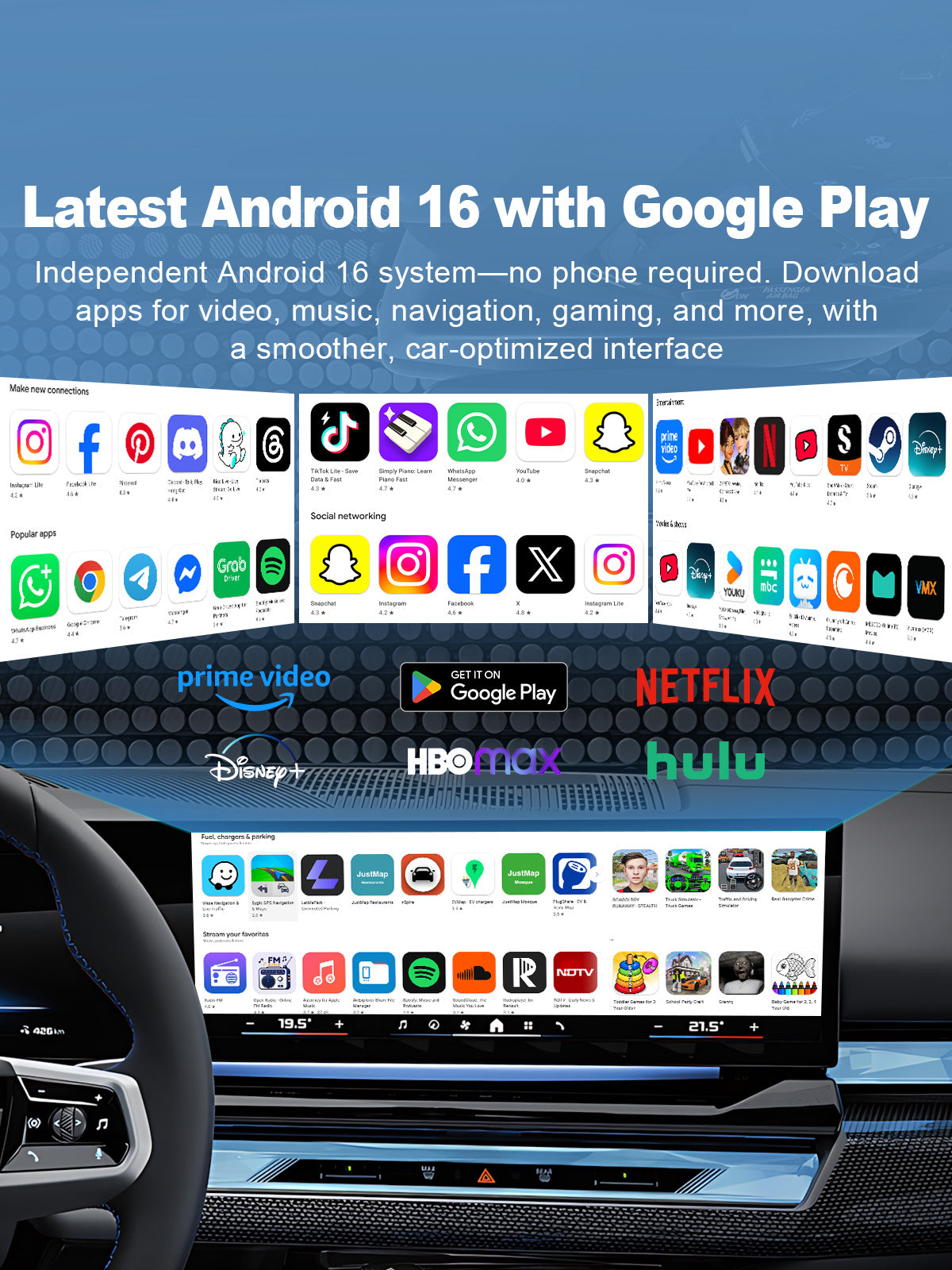 Linkifun L8 Max Android 16 AI Box for BMW with Google Play, YouTube, Netflix, Google Maps and Spotify apps