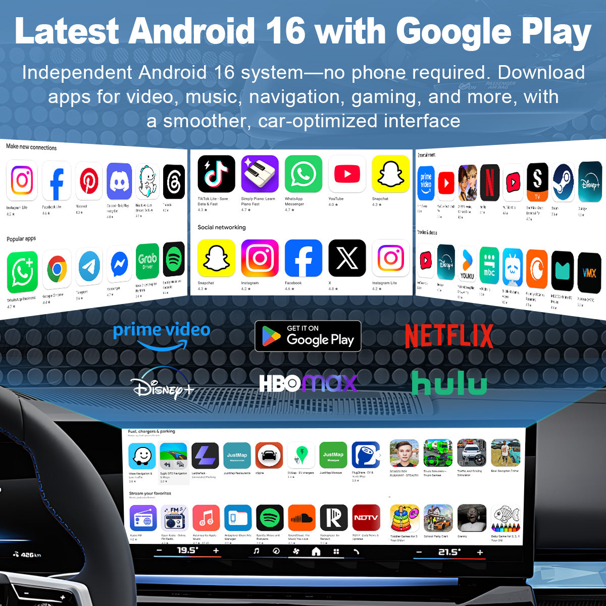 Linkifun™ L8 Max Box AI Android 16 per BMW – Adattatore wireless CarPlay e Android Auto – Aggiorna BMW ID6/ID7/ID8/ID8.5/ID9 con Google Play