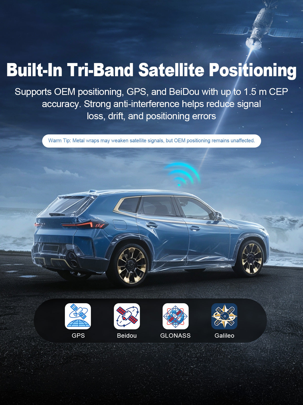 Linkifun L8 Max BMW Android 16 AI Box with built-in GPS navigation, supporting Google Maps, Waze and satellite positioning