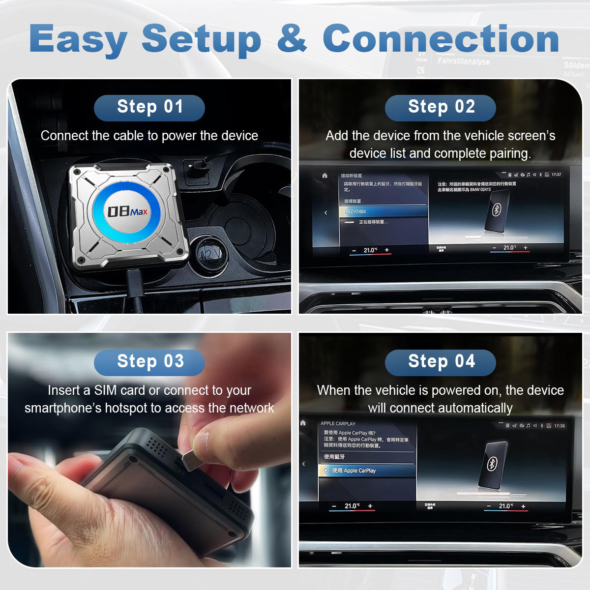 Linkifun™ L8 Max Android 16 AI Box for BMW – Wireless CarPlay & Android Auto Adapter with HDMI Out, Google Play, Upgrade BMW ID6/ID7/ID8/ID8.5/ID9