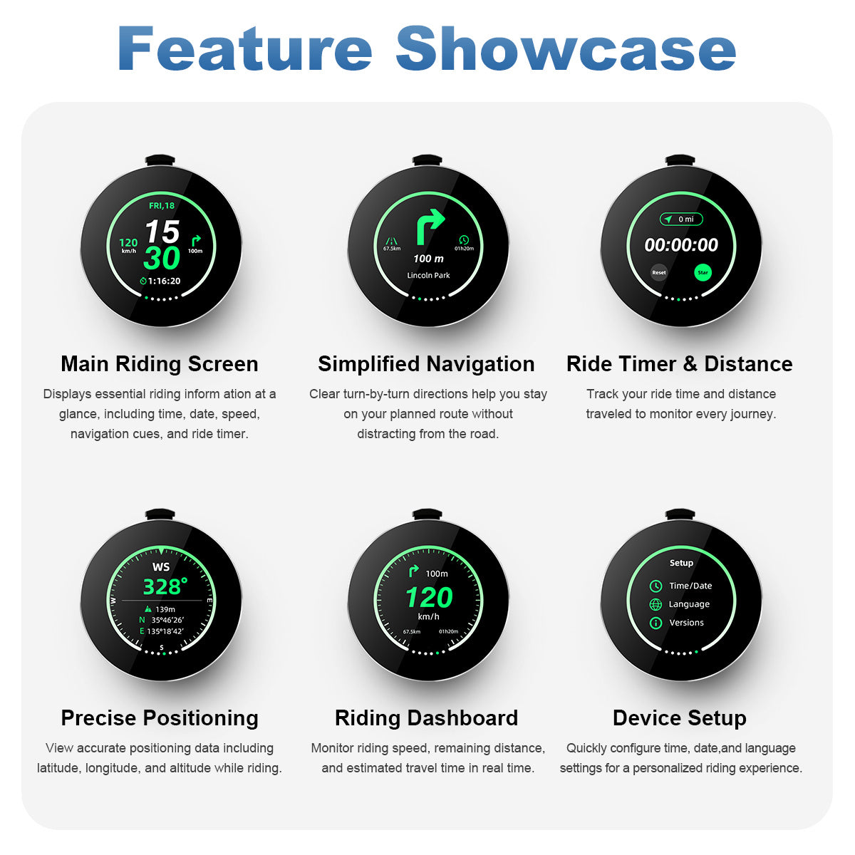 Linkifun™ M0 Motorcycle GPS Navigator – Compact Waterproof Smart Navigation Device with Simplified Display & Glove-Friendly Control (Works with Carbit Ride)