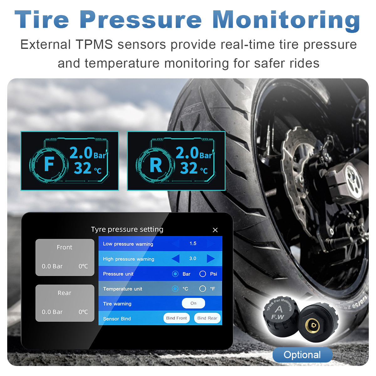 Linkifun™ MT13A 6.2" Motorcycle Display for BMW with OEM Bracket, Wireless CarPlay & Android Auto, Optional TPMS, GPS, IP67 Waterproof