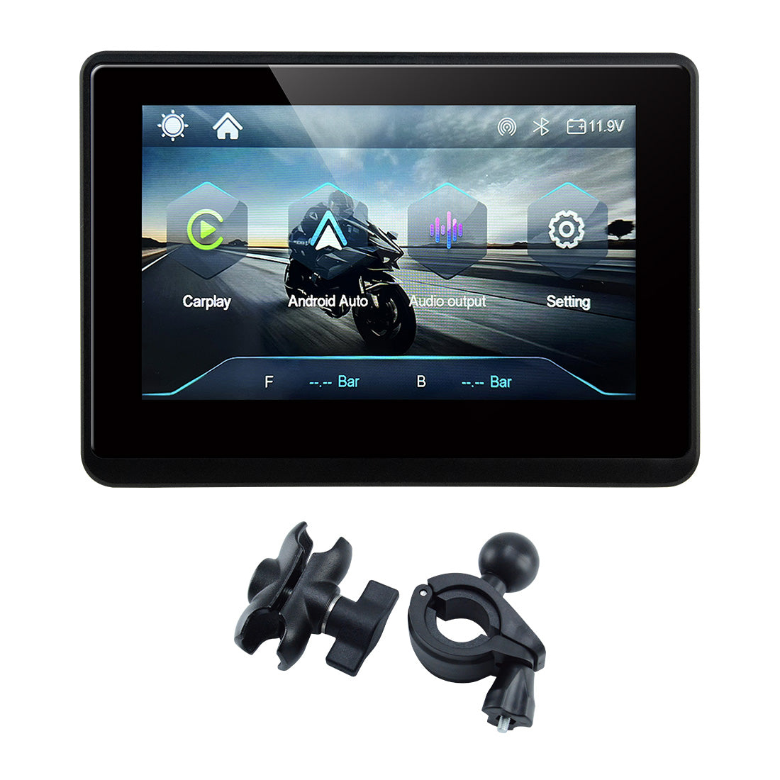 Linkifun™ MT1 5" Motorcycle Navigation Display with Wireless CarPlay & Android Auto, Portrait/Landscape Rotation, 800-Nit IPS, Optional TPMS & IP67