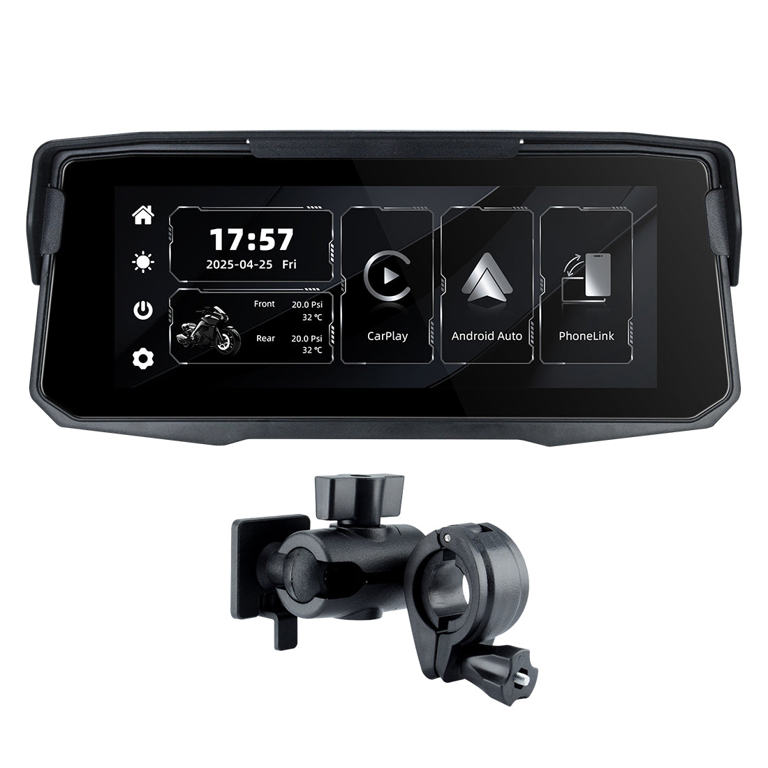 Linkifun™ MT12 6.86" Motorcycle Screen with Wireless CarPlay, Android Auto, Phone Mirroring, Optional TPMS, IP67 Waterproof & Bluetooth 5.0